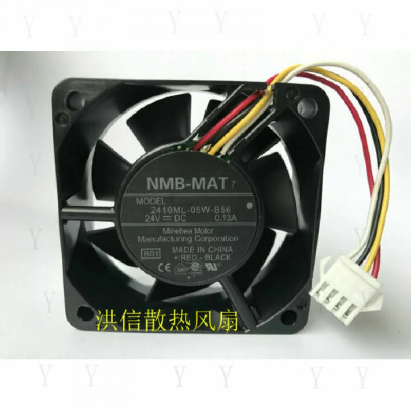 

Y+ 1 PC for NMB Fan 2410ML-05W-B56 DC 24V 0.13A 6025 6CM 4 PIN Inverter fan