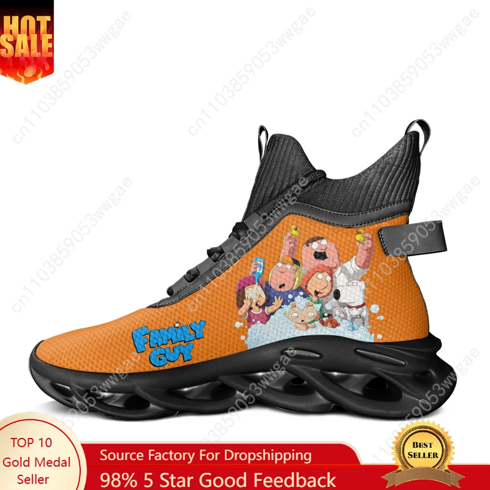 Family Guy High Top Flats Sneakers Mens Womens Sport Running Shoes High Quality Sneakers Lace Up Mesh Footwear Customized Shoes