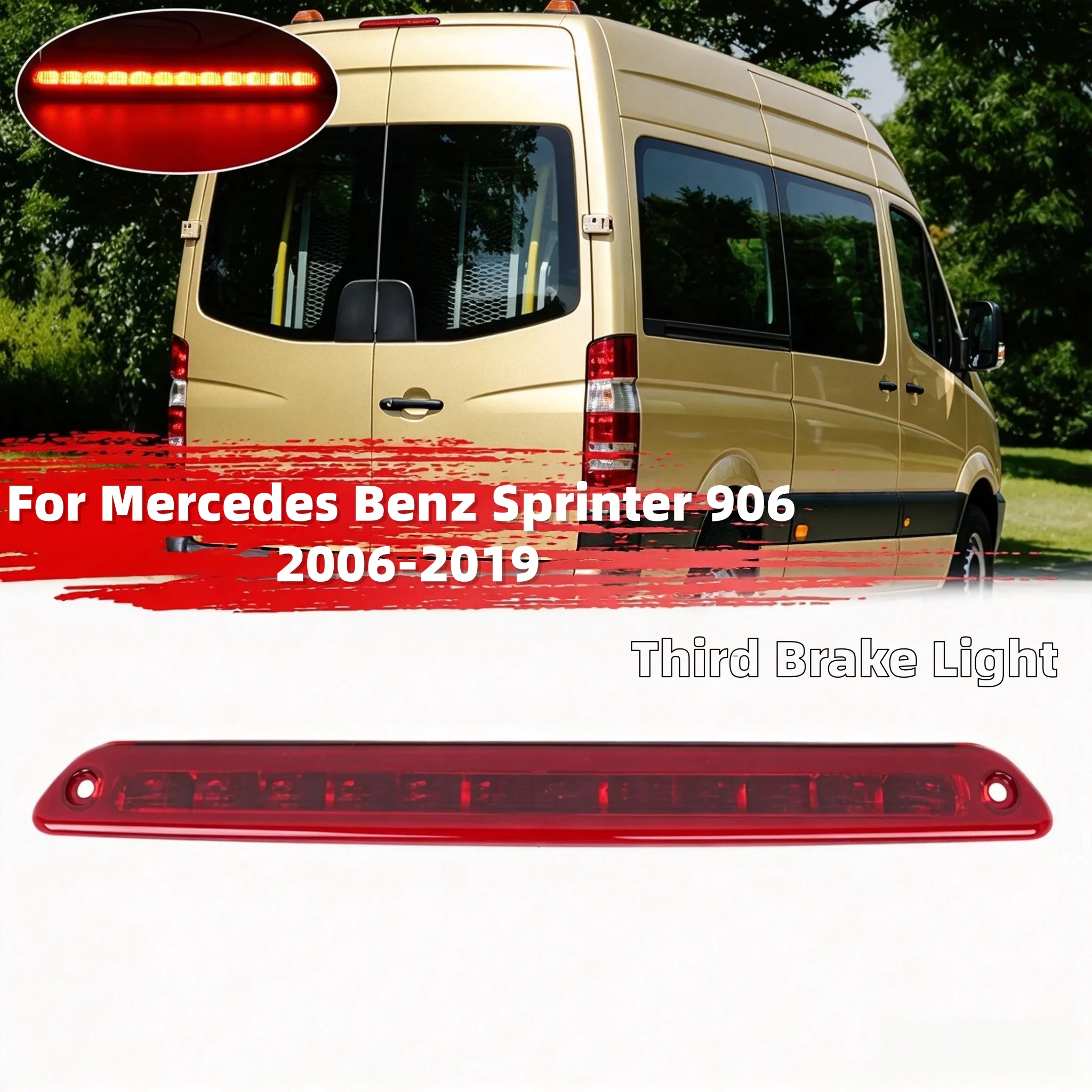 Car Red LED High Level Third Brake Stop Light For Mercedes Benz Sprinter 906 2006-2019 A9068200456 9068200456