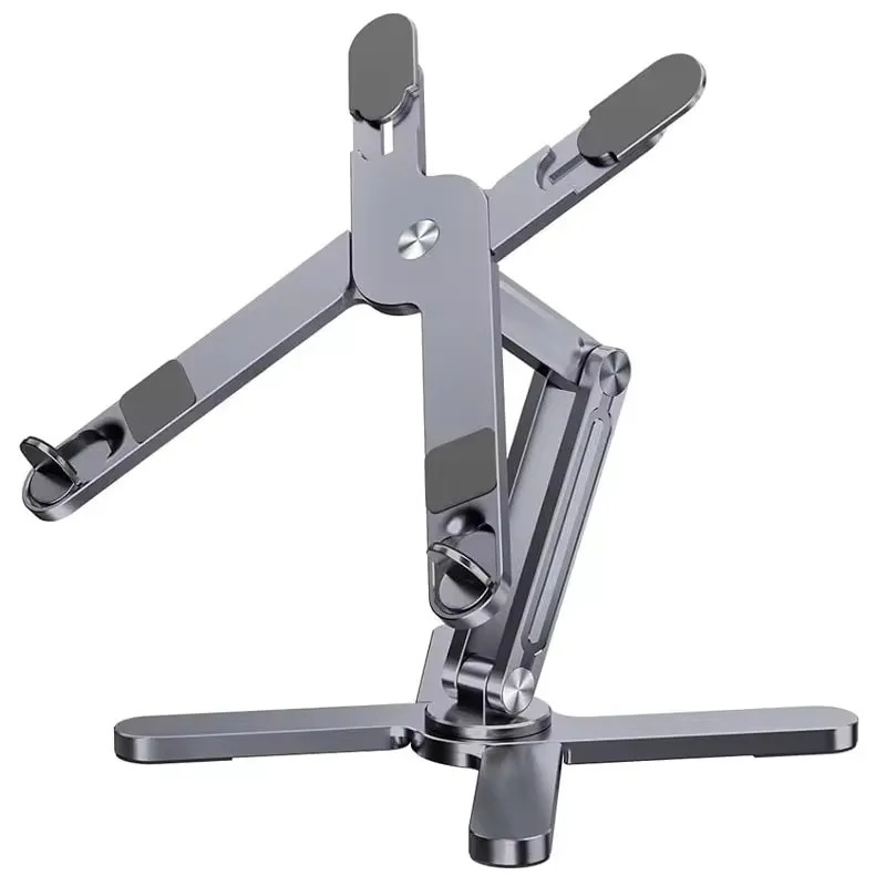 Foldable Laptop Stand 360°Rotation Notebook Table Adjustable Aluminum Alloy Holder Portable X Type Bracket for 10-17 inch Laptop