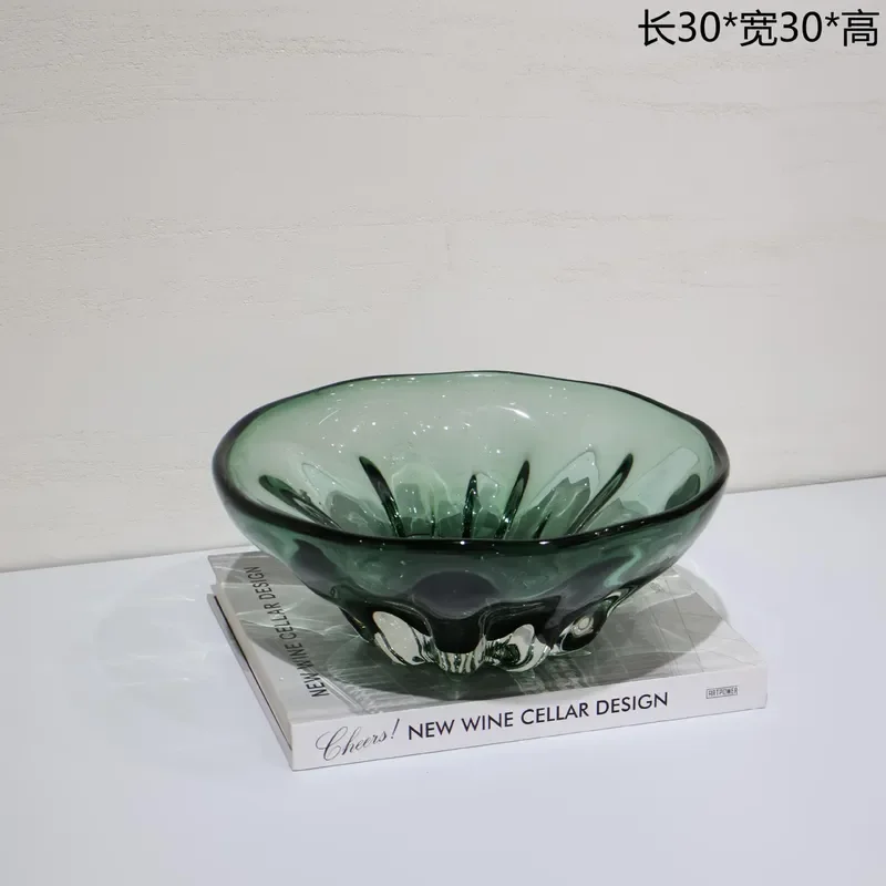 Modern Glass Fruit Plate for Living Room Coffee Table Minimalist Snack Bowl Dried Fruit Storage Dish Home Decor Light Luxury