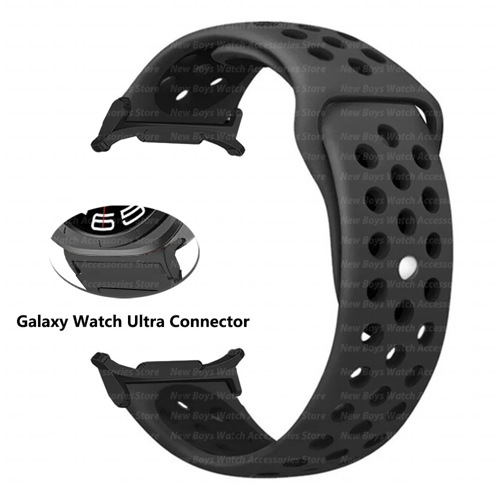 Ремешок из мягкого силикона для Samsung Galaxy Watch Ultra 47 мм, Воздухопроницаемый спортивный браслет без зазора для Galaxy 47 мм Ultra, унисекс