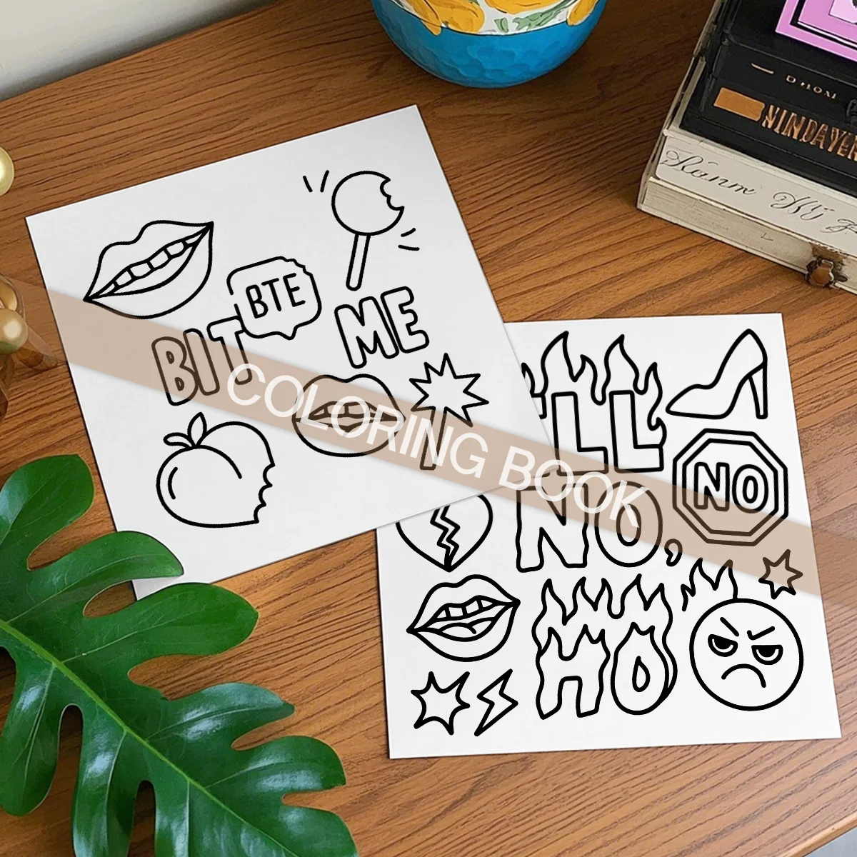 كتب تلوين SWEAR WORD للبالغين والمراهقين تتميز بكتب تلوين كرتونية لطيفة للجراء للاسترخاء في لحظة مريحة