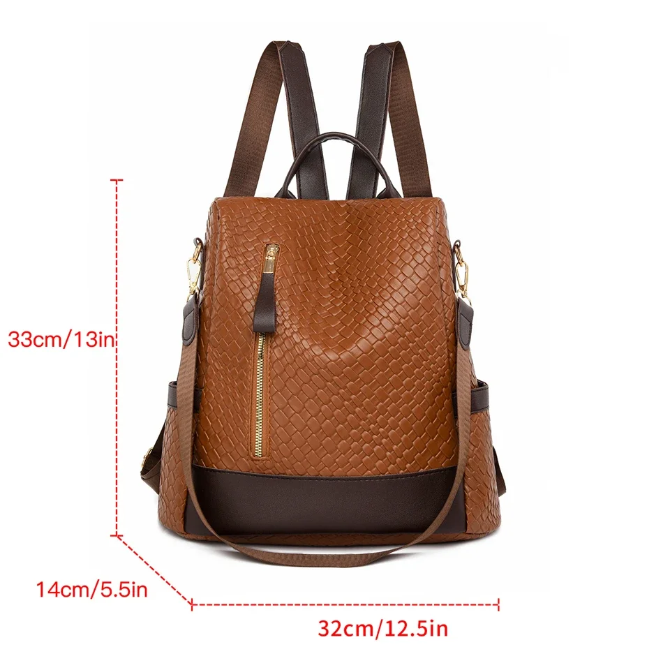 New Fashion Women Backpack Designer Fashion PU School Bags Large Capacity Travel Back Pack Multifunctional Shoulder Bag