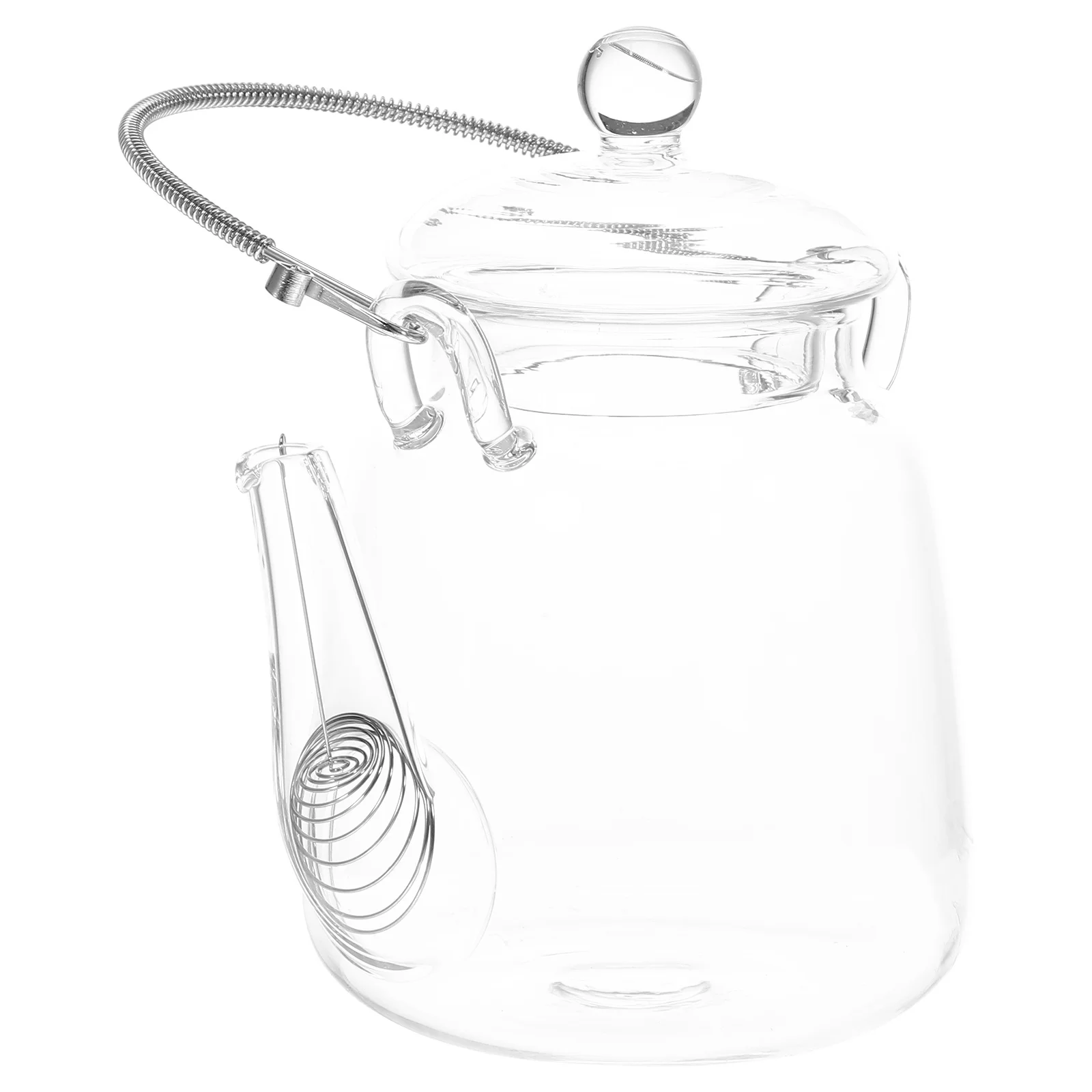 

Delicate Glass Tea Pot Simple Design Heating Water Kettle Suitable for Induction Cooker Portable Tea Serving Pot for Daily Use