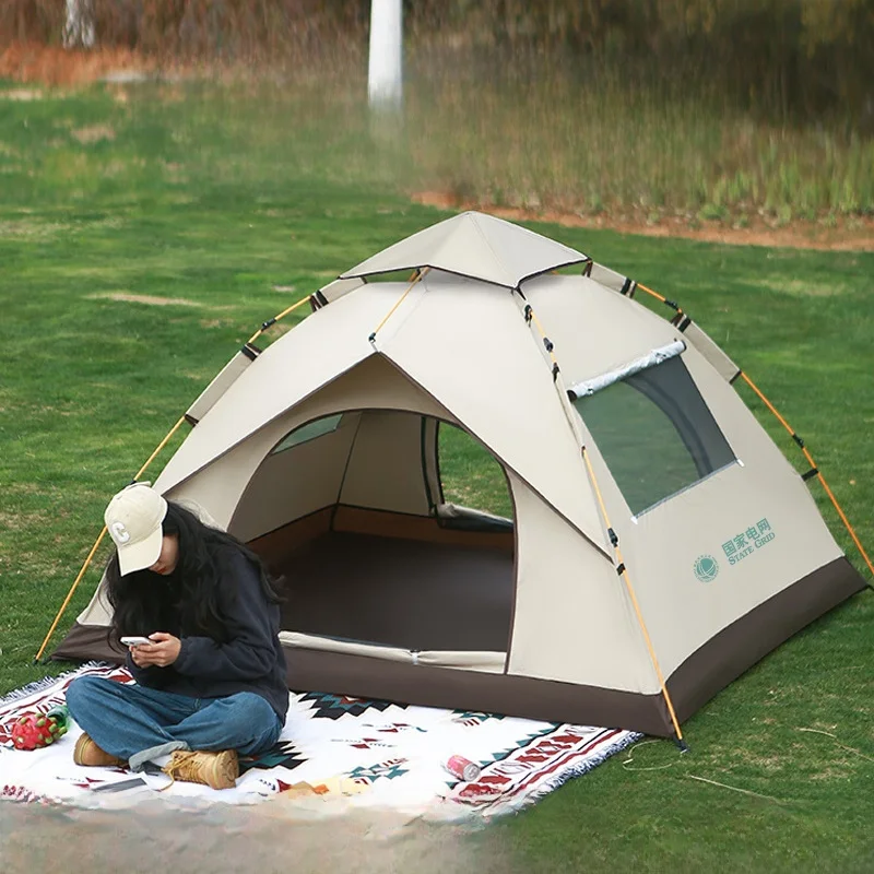

Автоматическая палатка-тент для улицы, портативная, водонепроницаемая, солнцезащитная, для путешествий, отдыха и проживания, с каркасом из стекловолокна