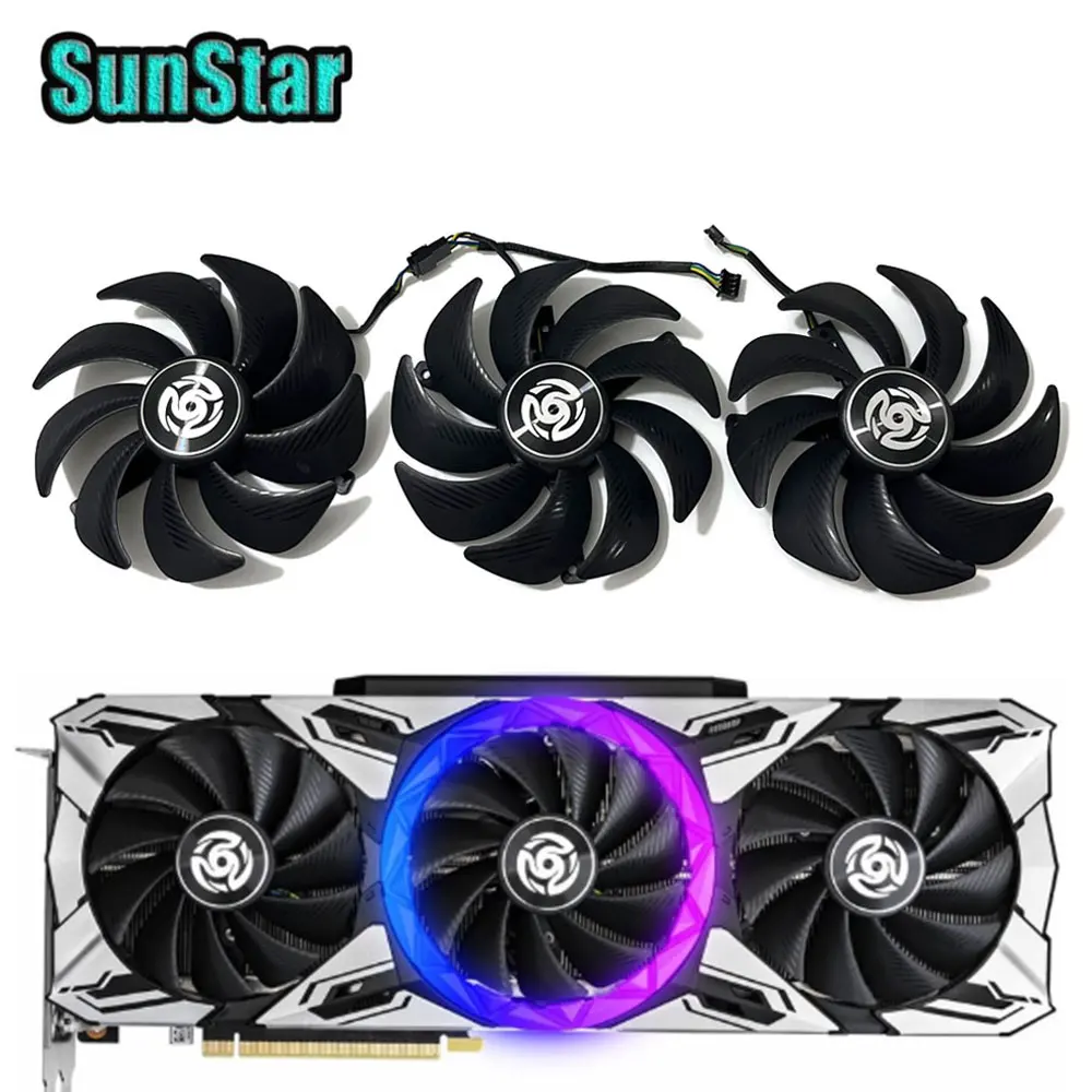 

Охладитель графического процессора 105 мм RTX 4080 RTX 4090 Сменный вентилятор для ZOTAC RTX 4080 RTX 4090 4090D APOCALYPSE Вентилятор охлаждения видеокарты