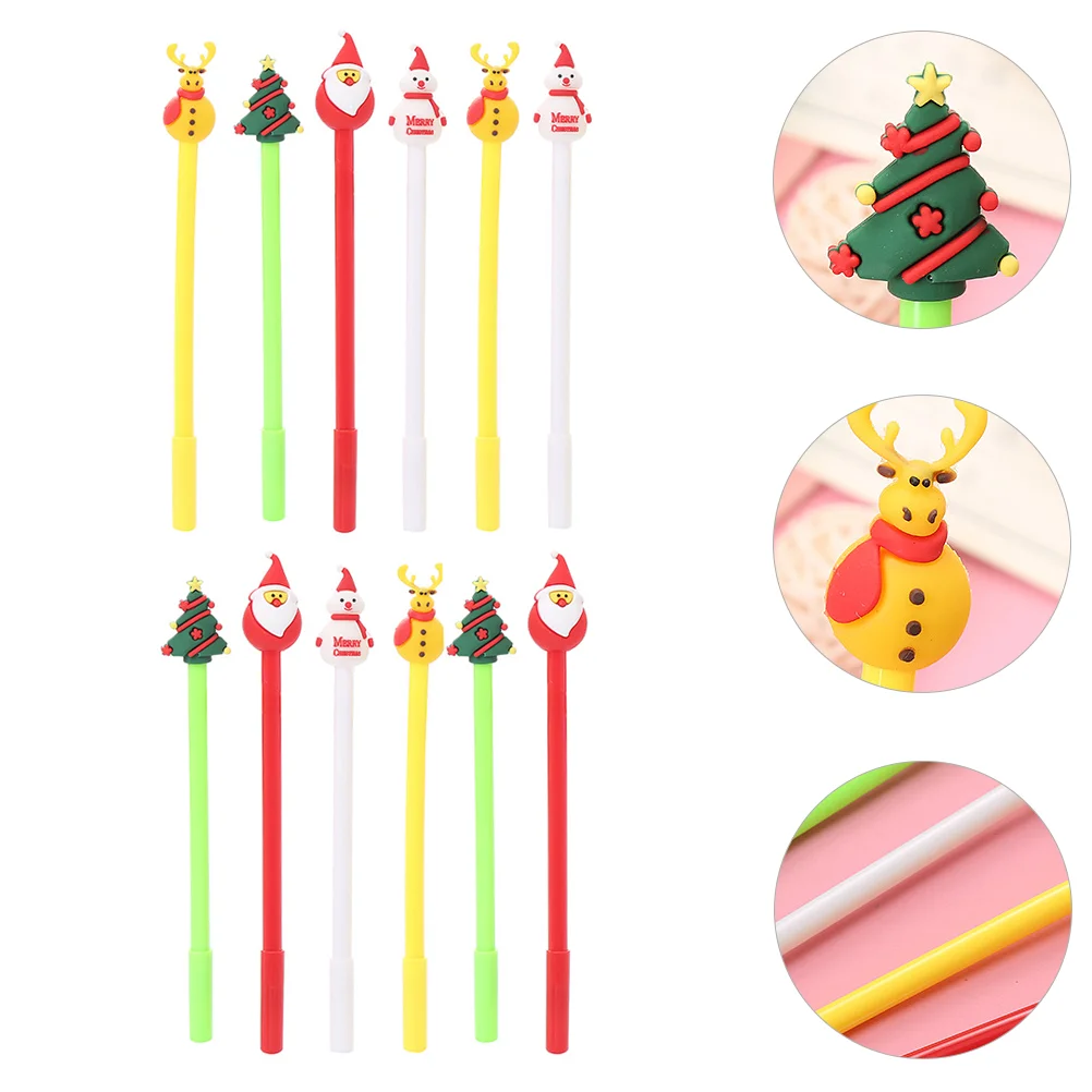 

20 Pcs Neutral Christmas Gel Pen Student Ink Plastic Students Ballpoint Pens Office