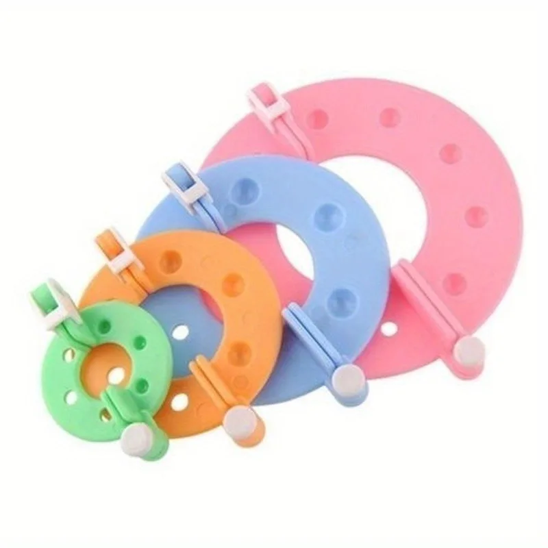 4pcs/set Vibrant PomPom Maker Kit - DIY Craft Supplies with 4 Sizes Fluff Ball Weaver and Knitting Loom for Creative Projects