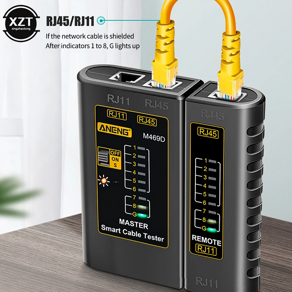 Wysokiej jakości tester kabli M469D RJ45 Tester kabli sieciowych RJ45 RJ11 RJ12 CAT5 UTP Tester kabli LAN Narzędzie do naprawy sieci