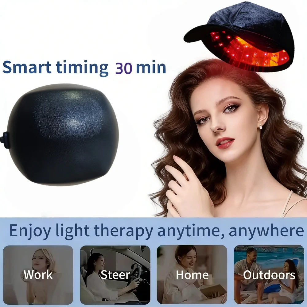 

650nm Laser Infrared Light Hair Regrowth Therapy Cap Anti Hair Loss Thickening Helmet for Scalp Treatment