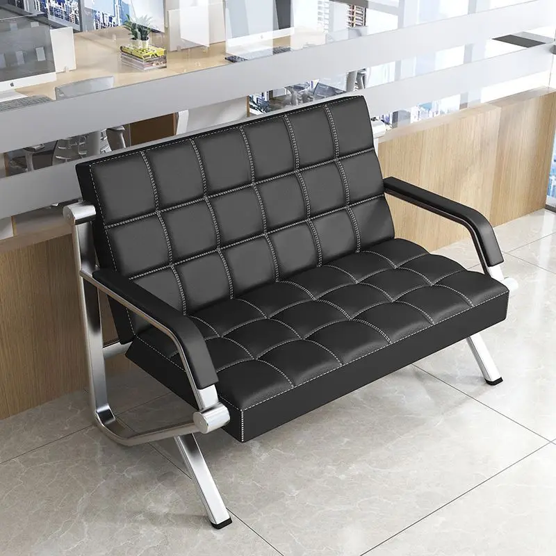 Офисный диван, простой современный кованый железный деловой офисный прием, трехместный диван, средний журнальный столик, комбинированный диван