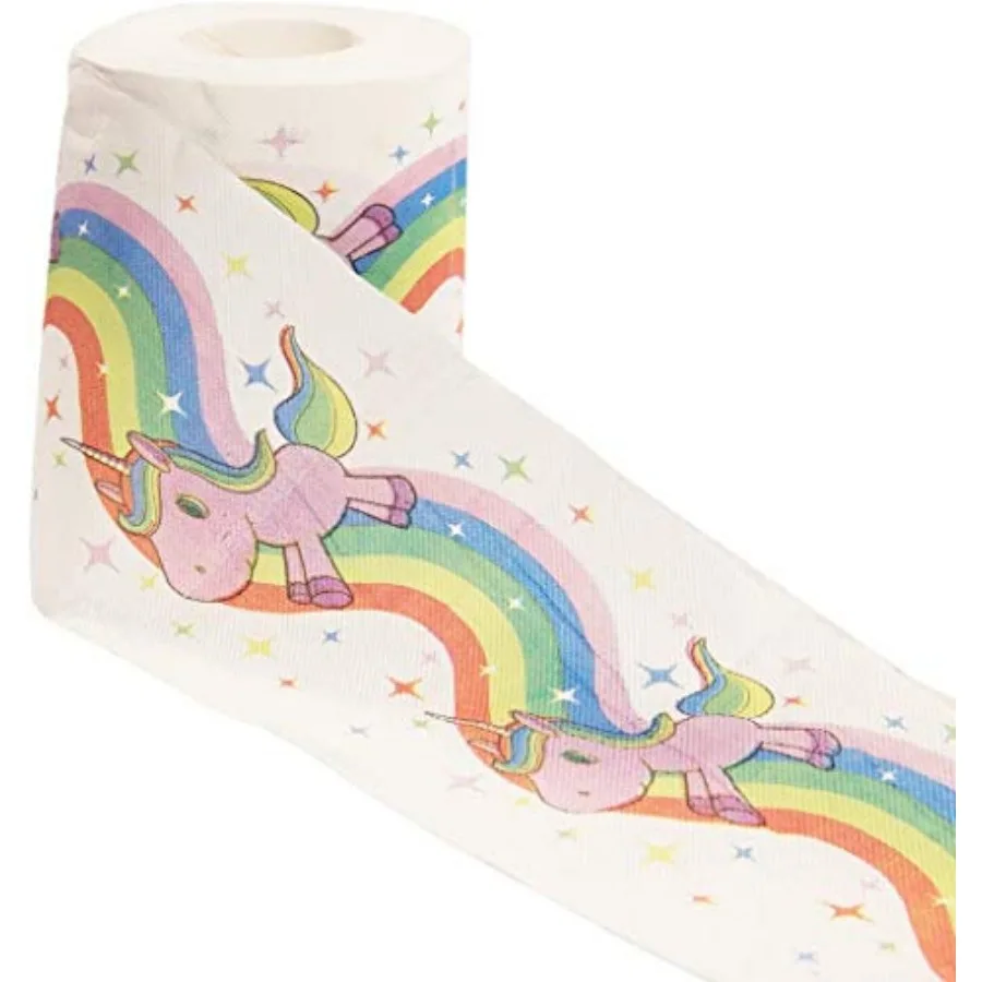 

Unicorn Toilet Paper velty Bathroom Tissue - 1 Roll with 200 Sheets - Gift Box included