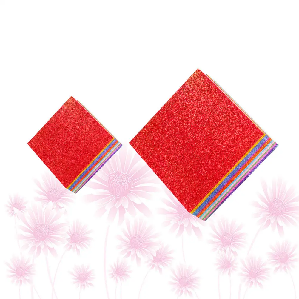 100Pcs Colorful Glittered Origami Paper High Quality Folding Sheets for Art Crafts Scrapbooking Classroom Activities Family Fun