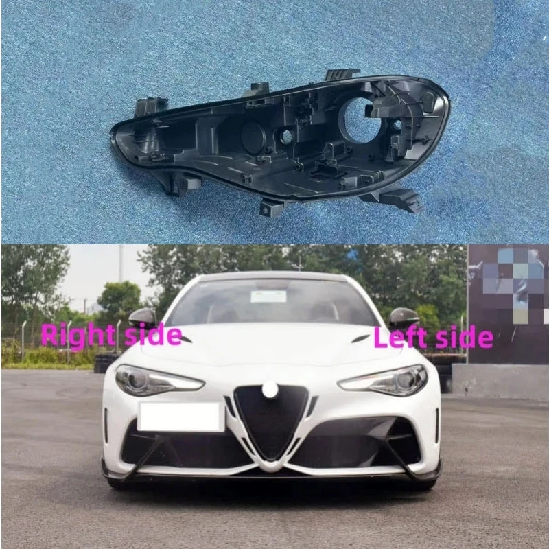 

Для Alfa Romeo Giulia 2015 2016 2017 2018-2021 2022 Замена основания фары Домашняя фара Черная задняя задняя оболочка