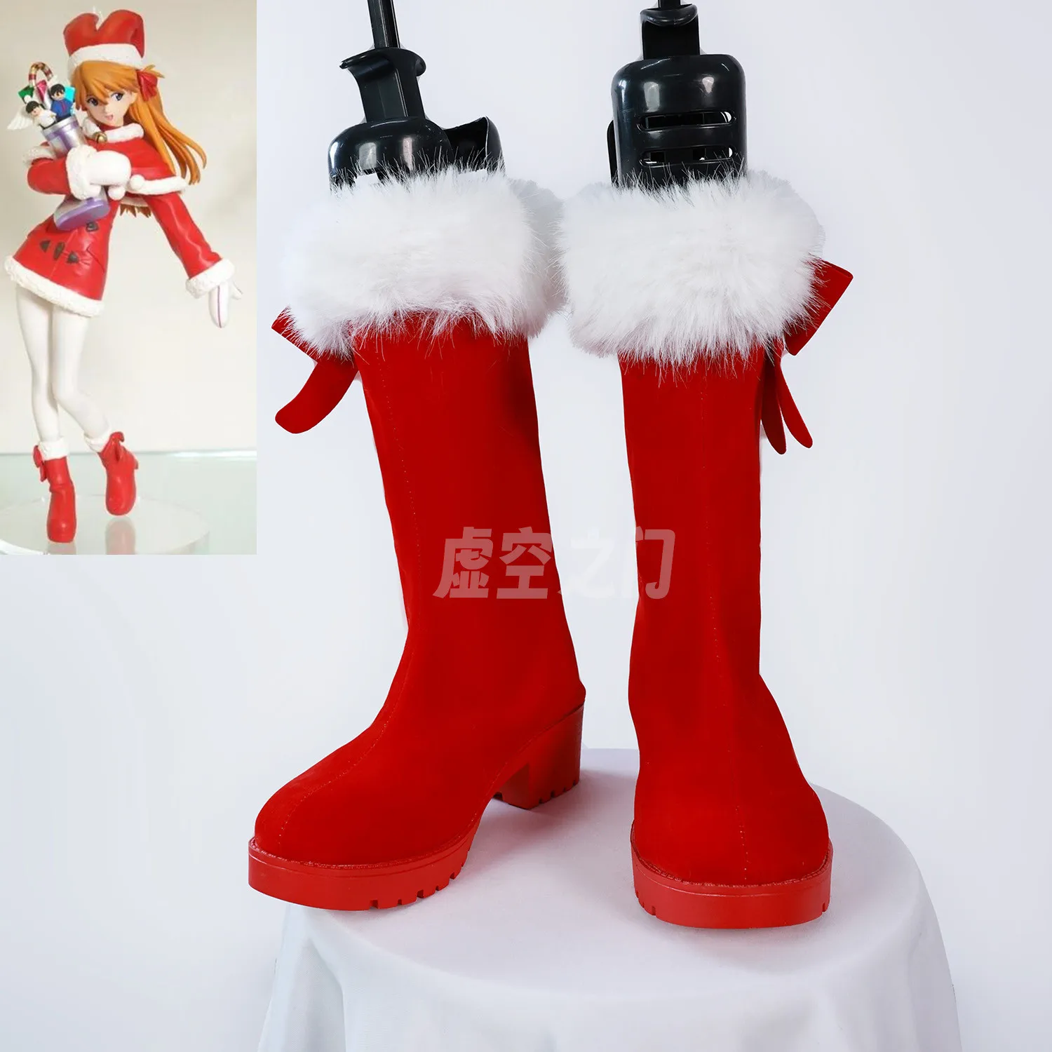 

Обувь для косплея Аянами Рей Сорю, красные рождественские сапоги ручной работы, карнавальные вечерние сапоги для Хэллоуина