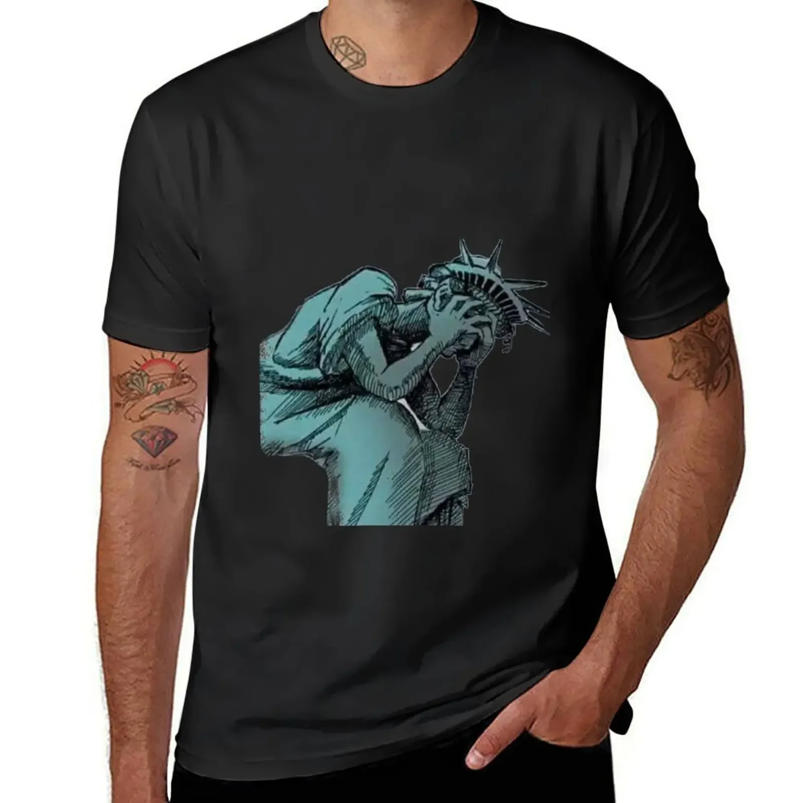 

Statue Of Liberty tears T-Shirt oversizeds cute clothes Men's cotton t-shirt