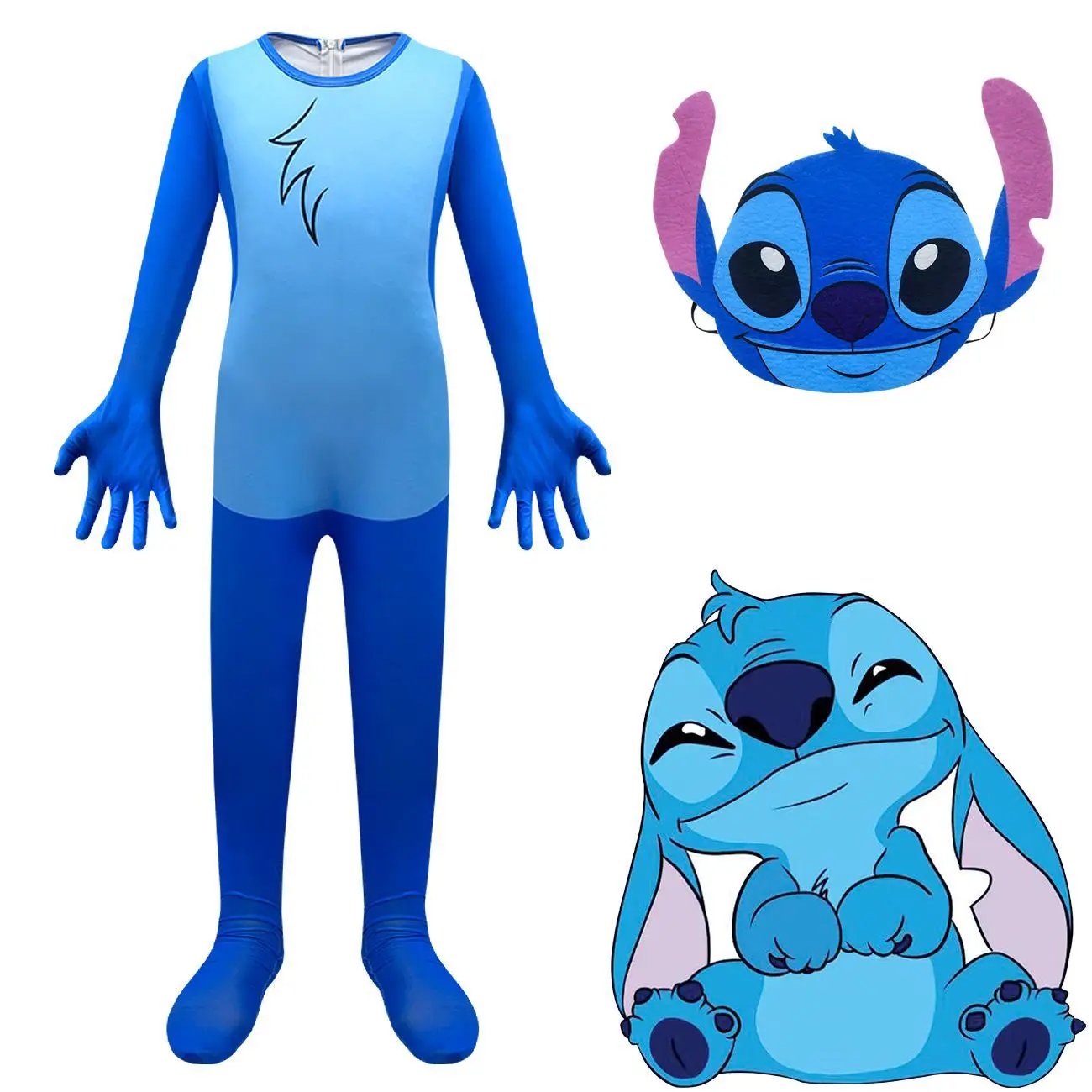 

Lilo Stitch New Children's One-piece Halloween Cosplay Cartoon Printed Girl's Performance Costume Clothes Suit Children's Sets