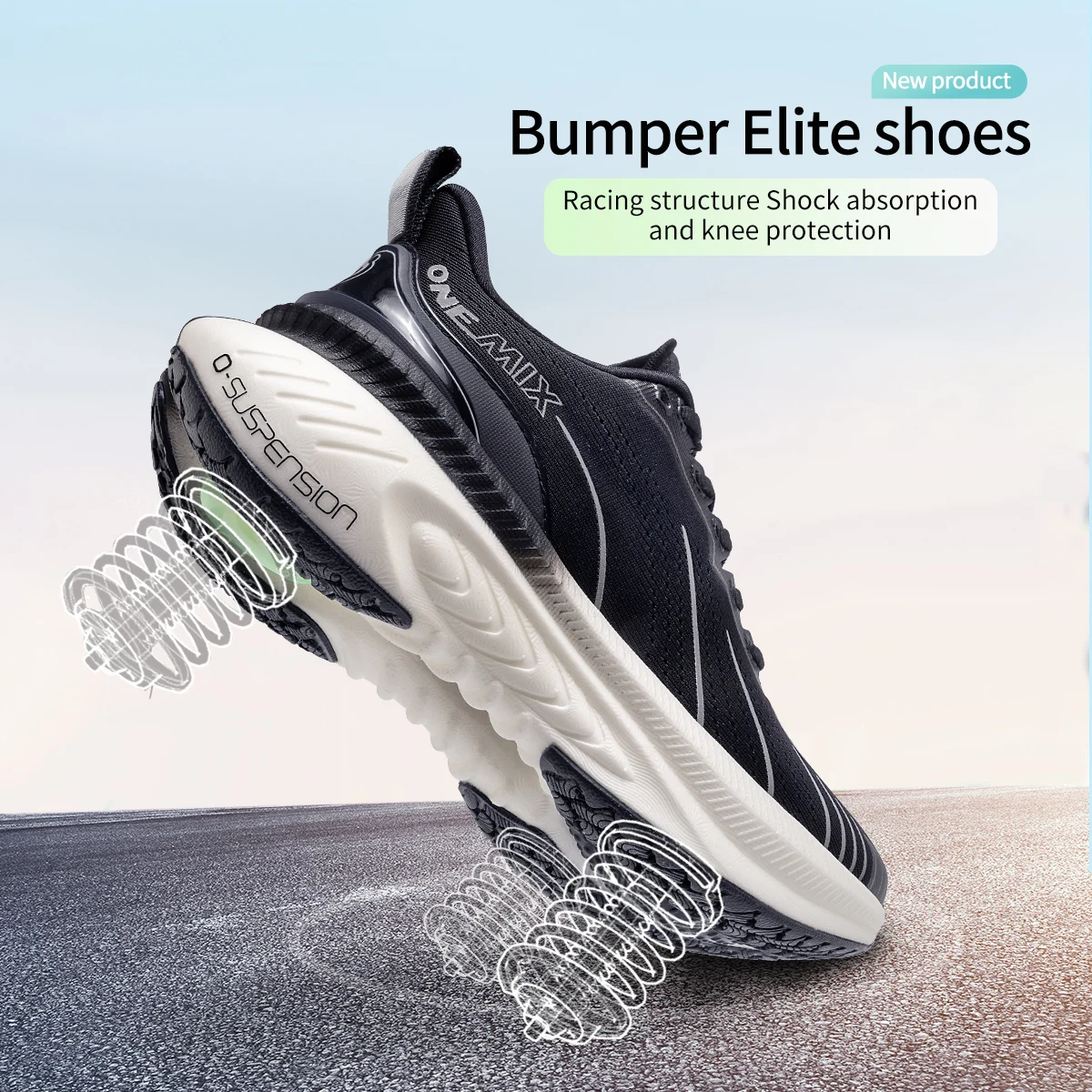 ONEMIX New Cushioning Running Shoes For Men Suitable Heavy Runners Lace Up Sports Women Non-slip Outdoor Athletic Male Sneakers