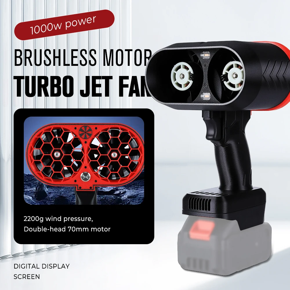 

Violent Blower 2000g Wind Pressure Brushless Motor 70mm Turbo Jet Fan Dual Head Dust Blowing Keyboard Cleaning Air Blower Dryer