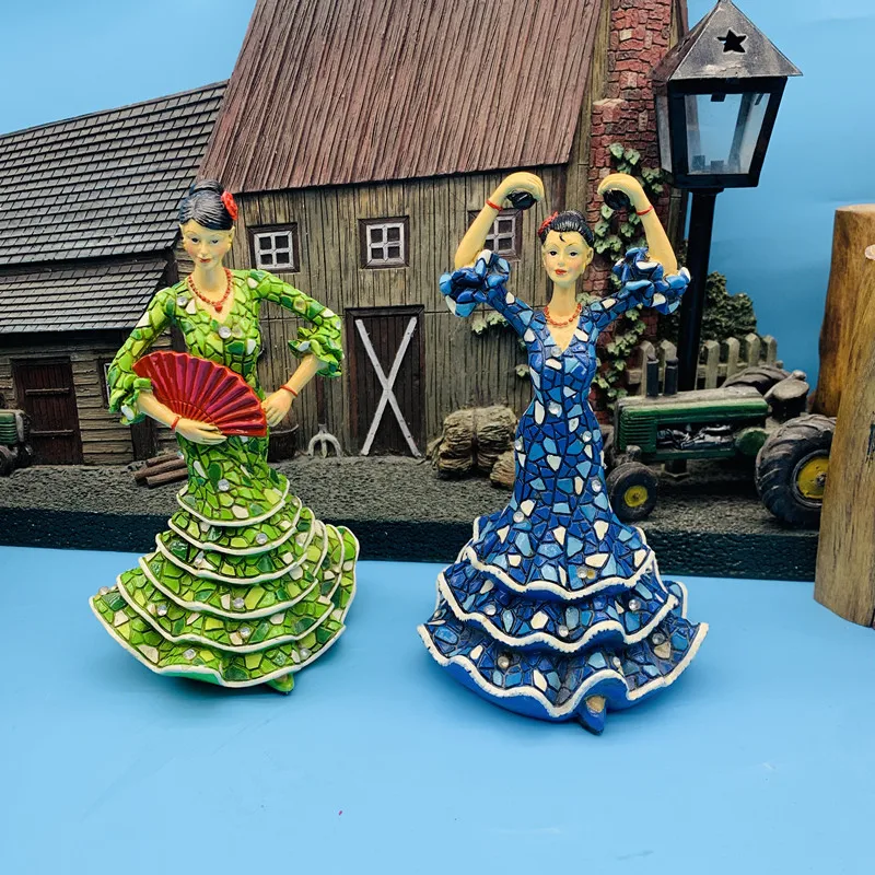 

Spain 3D Resin Flamenco Dancer Ornaments Decoration DIY Desk Sculpture Articles Handicraft Gifts