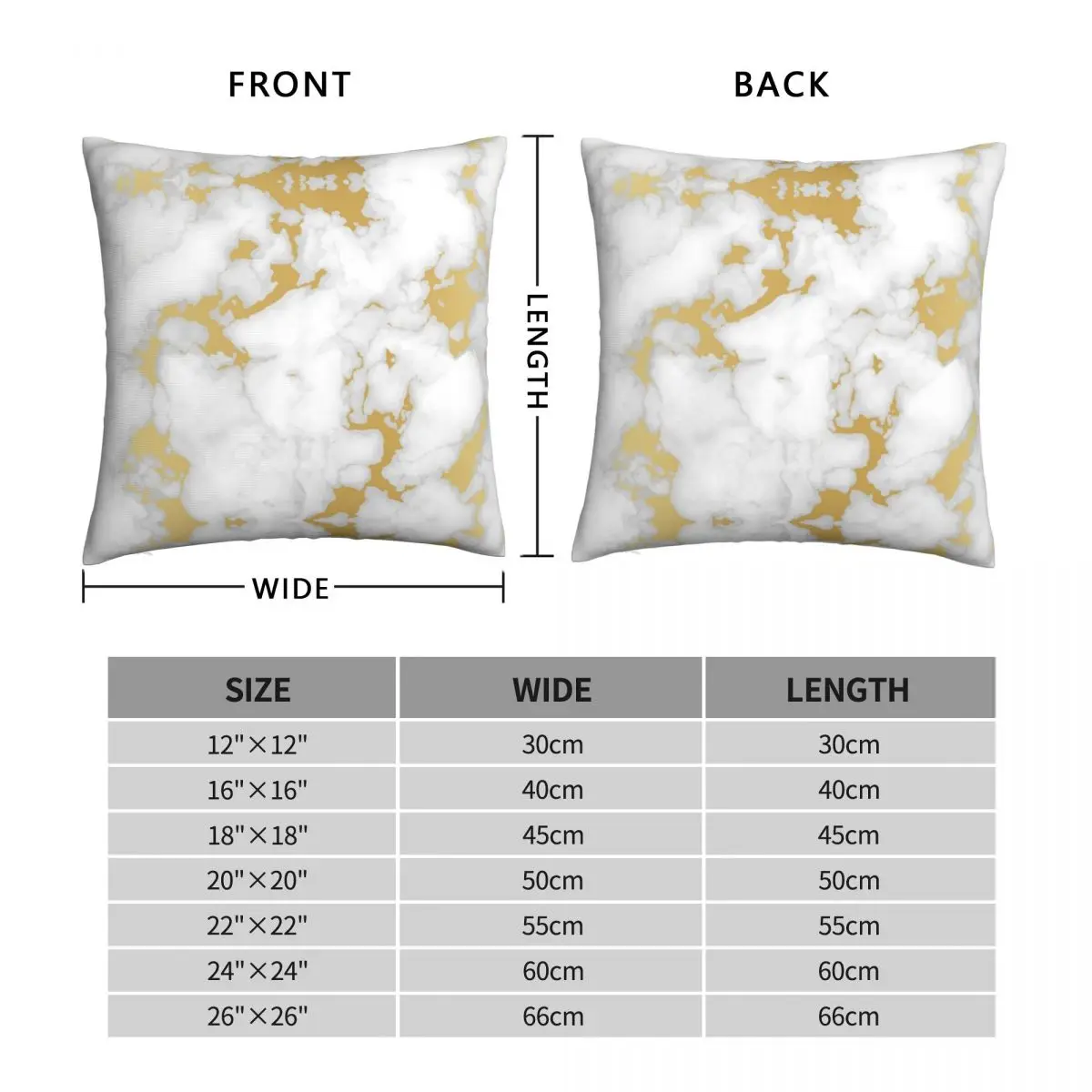 White Grey And Gold Luxury Marble Pillowcase Soft Polyester Cushion Cover Gift Alcohol Ink Boho Pillow Case Cover Home  18''