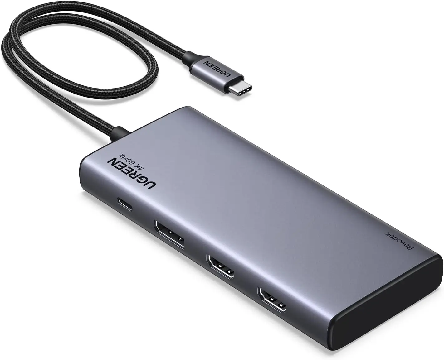 

Док-станция USB-C 8-в-1 с двойным/потройным дисплеем 4K, PD 100 Вт, высокоскоростными портами для ноутбуков MacBook, Dell, HP