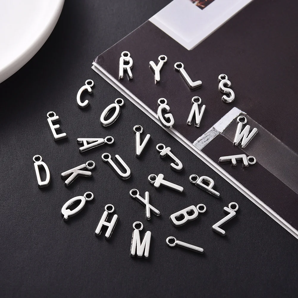 

26pcs Letter Pendant Retro Jewelry Accessory Charms Necklace Vintage DIY Bracelet English Craft