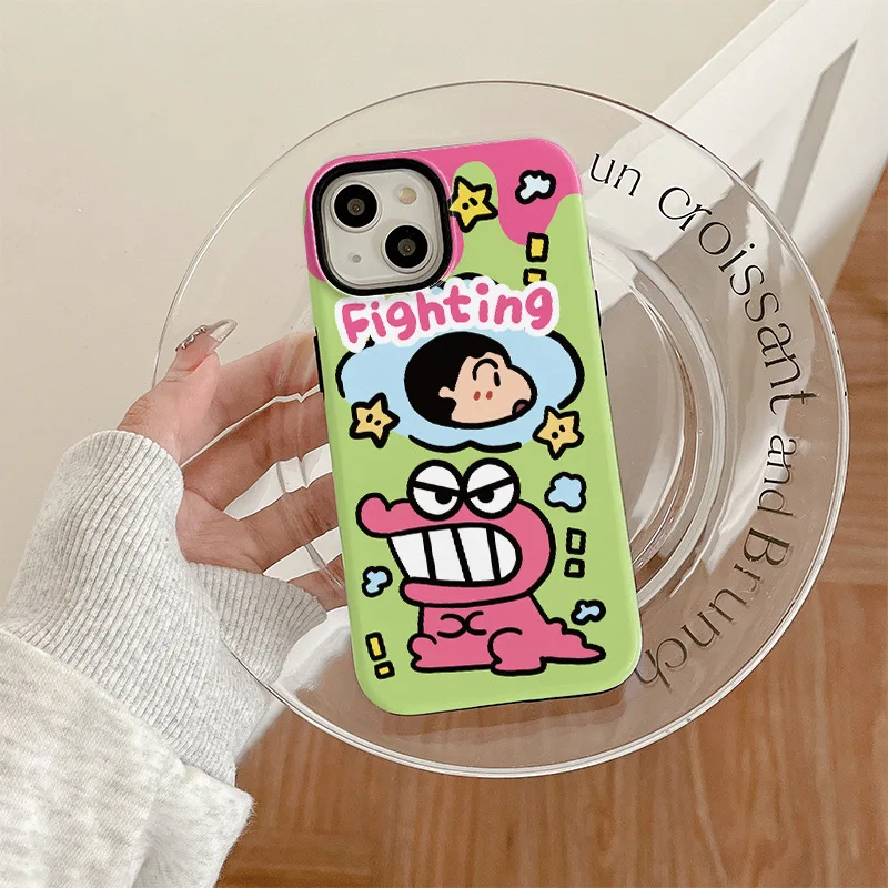 Crayon Shin-chan Phone Case for IPhone 14 Pro Max 15promax 11 12 13 Pro Max 14Pro 13Pro Cute Scrub Shockproof Soft Back Cover