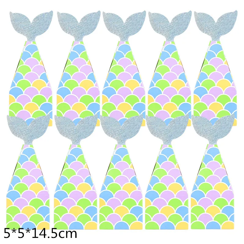 10Pcs Mermaid Tail Popcorn Boxes for Birthday Parties