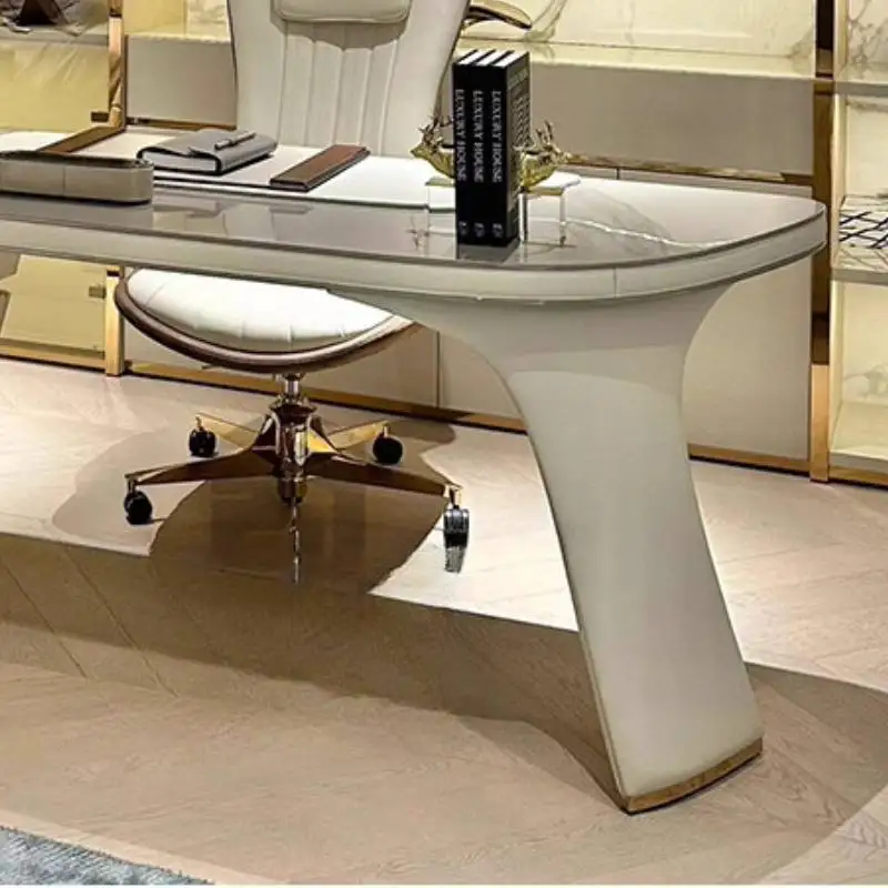 Mesa de escritório executiva de armazenamento barato designer moderno grande branco mesa de computador jogos ajustável scrivania estação de trabalho mesa