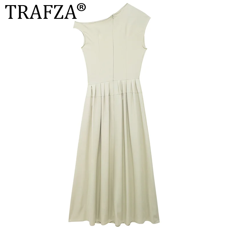 Elegant Green Pleated Womens Dresses O Neck Short Sleeve Patchwork Long Dress 2024 Summer New Lady Party Evening Robe Streetwear
