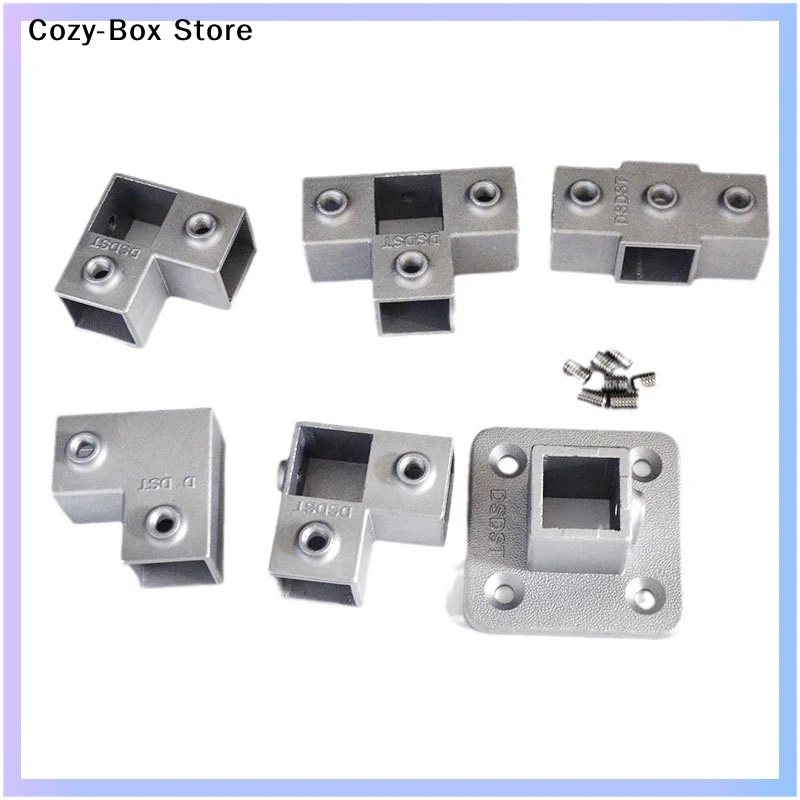 [ZY]1Pcs Square Tube Connection Aluminum Alloy Elbow Three-way Square Pipe Fixed Joint Storage Rack Rack[ZY]