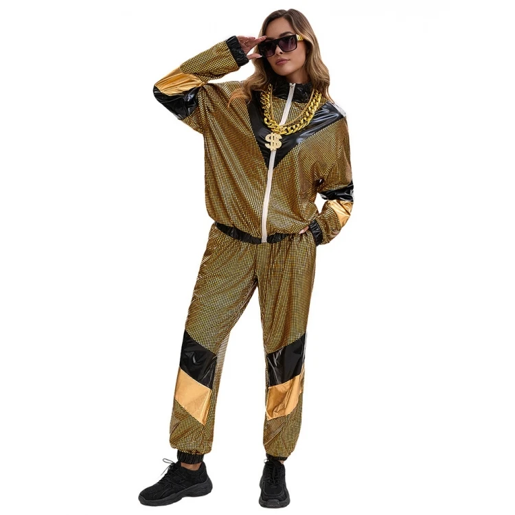 80s Disco Sportswear Jaet And Pants Cosplay Costume loween Stage Performance Outfit Women's Ethnic Faion Summer 2025