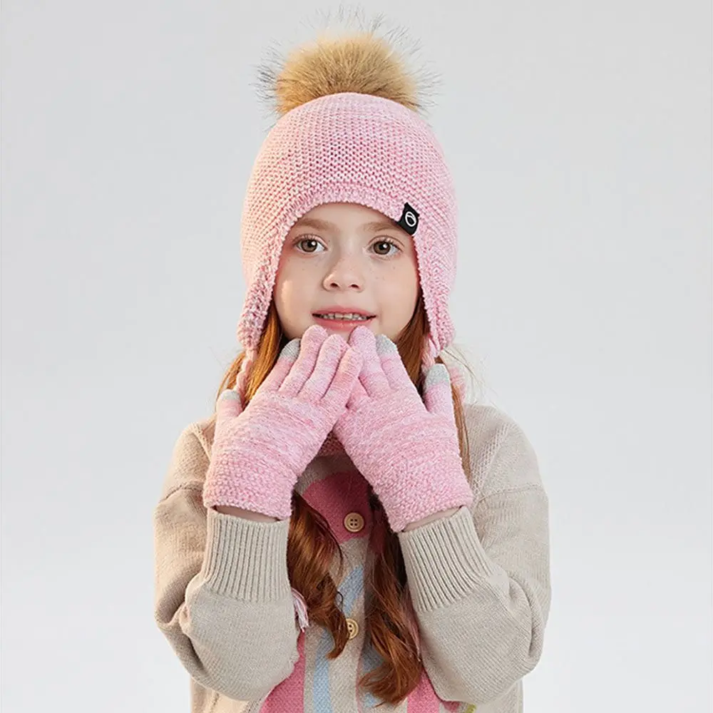 

Fashion Warm Winter Hat Scarf Gloves Set Windproof Toddler Bonnet Thicken Soft Beanies Hat Children's