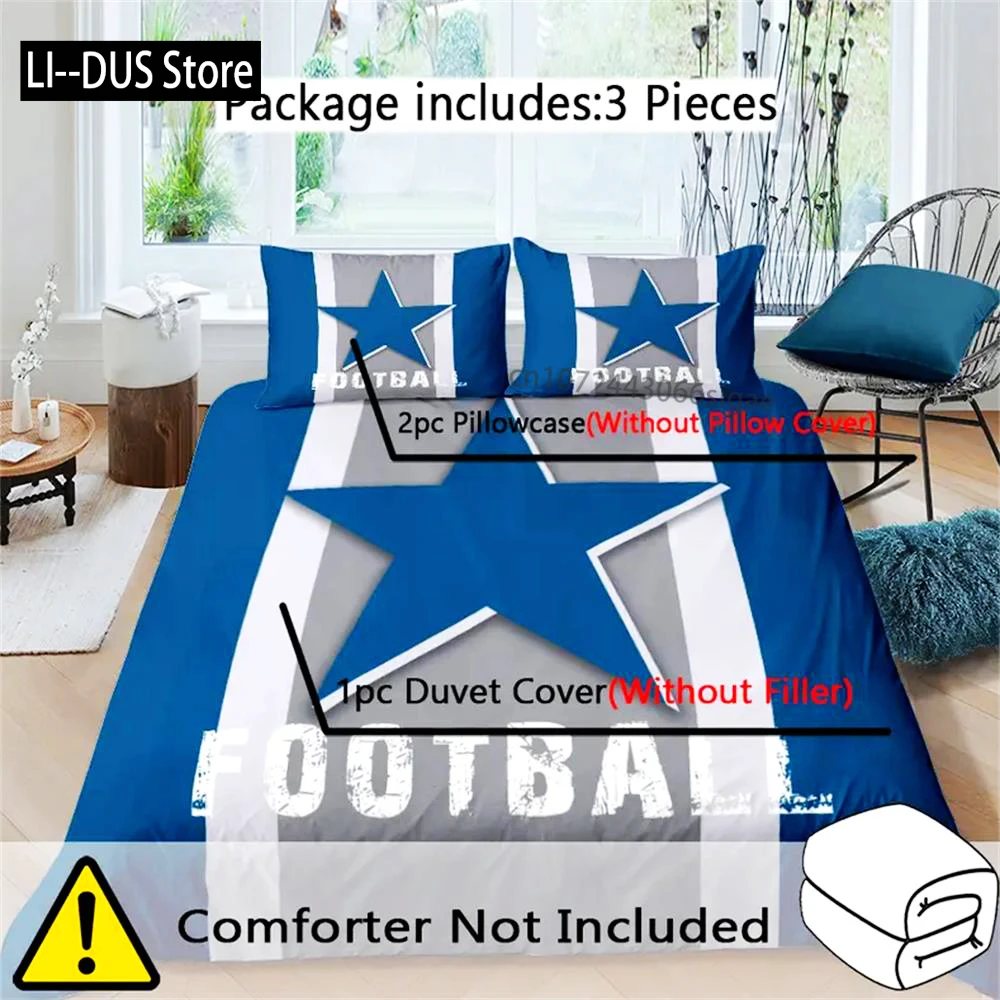 

Football Stripe 3D Printing, Comfortable Soft Duvet Cover Set Breathable For Bedroom Men Teens Couple Room Bedroom, Room Decor