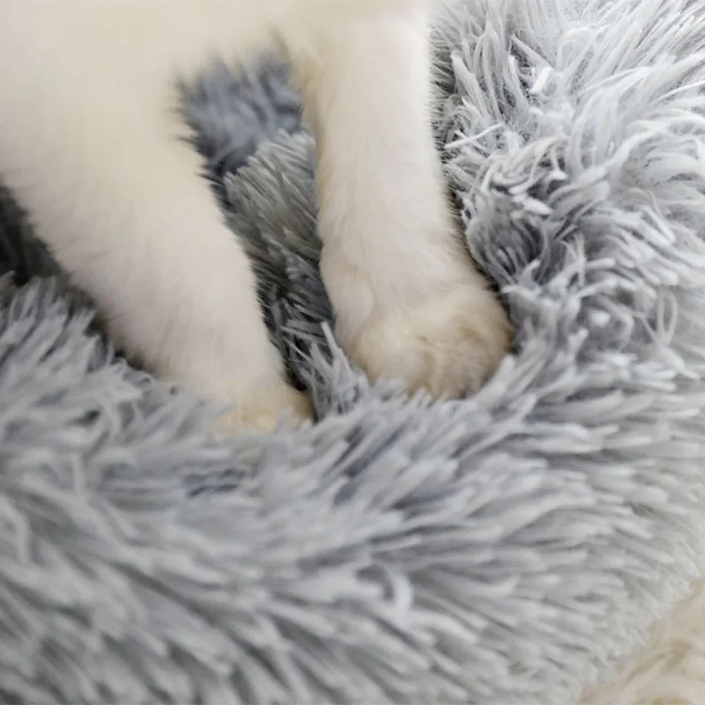 Nido per animali domestici in peluche addensato Nido per gatti invernale Morbido peluche lungo Il miglior letto per cani per cani Cuscino per cestino Tappetino per gatti Animali che dormono