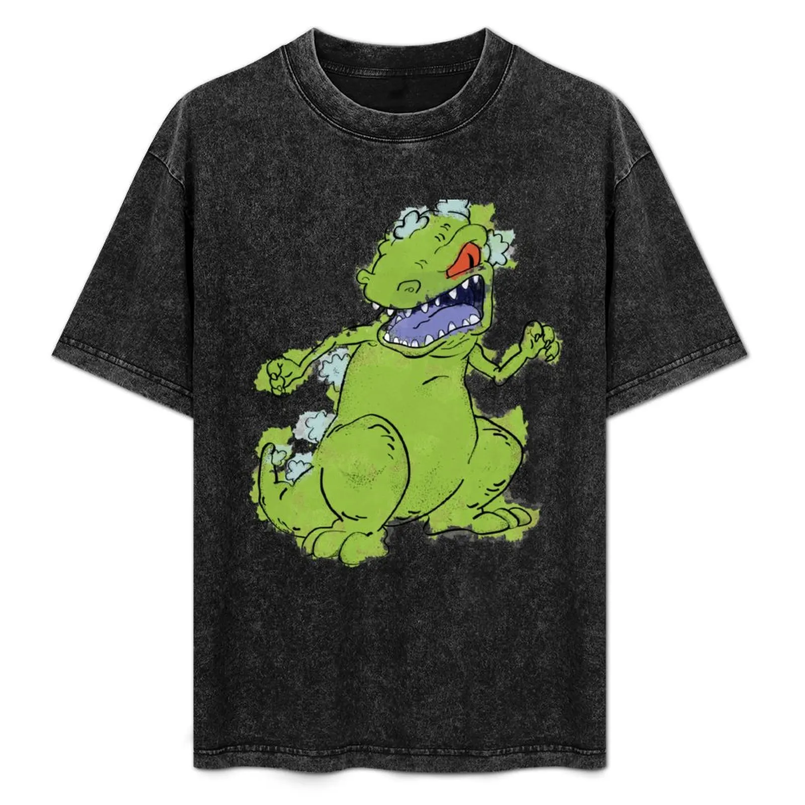 

Reptar Color T-Shirt Basic Solid Color Short Sleeve Cotton Top