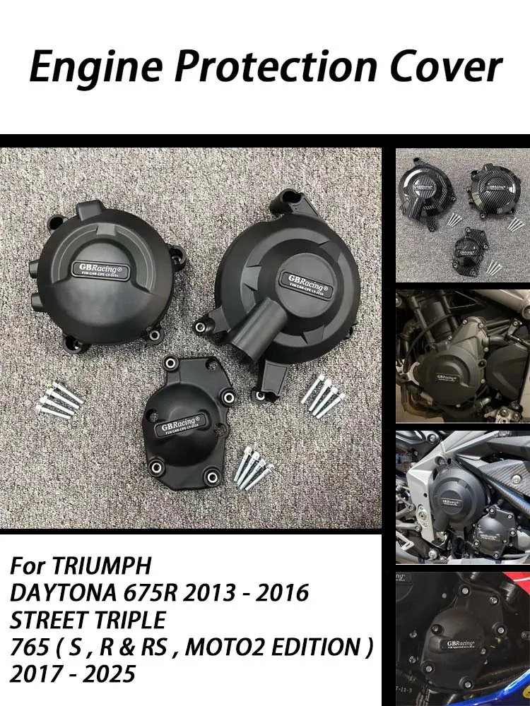 DAYTONA 675R 2013 - 2016 DAYTONA 765 2019 - 2020 STREET TRIPLE 765 (S,R,RS,MOTO2 Edition) 2017 - 2026 Couvercle de protection du moteur