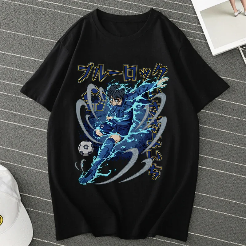 BLUE LOCK Yoichi Isagi Manga Shirt Retro Hip Hop Unisex T-shirt Streetwear Grafische T-shirts BLUE LOCK Oversized T-shirts Tops