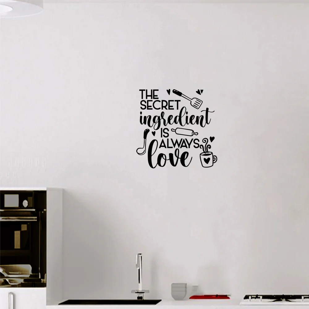 

1 pc the secret ingredient is always love Wall Sticker Self Adhesive Vinyl Waterproof Wall Art Decal Sticker Mural