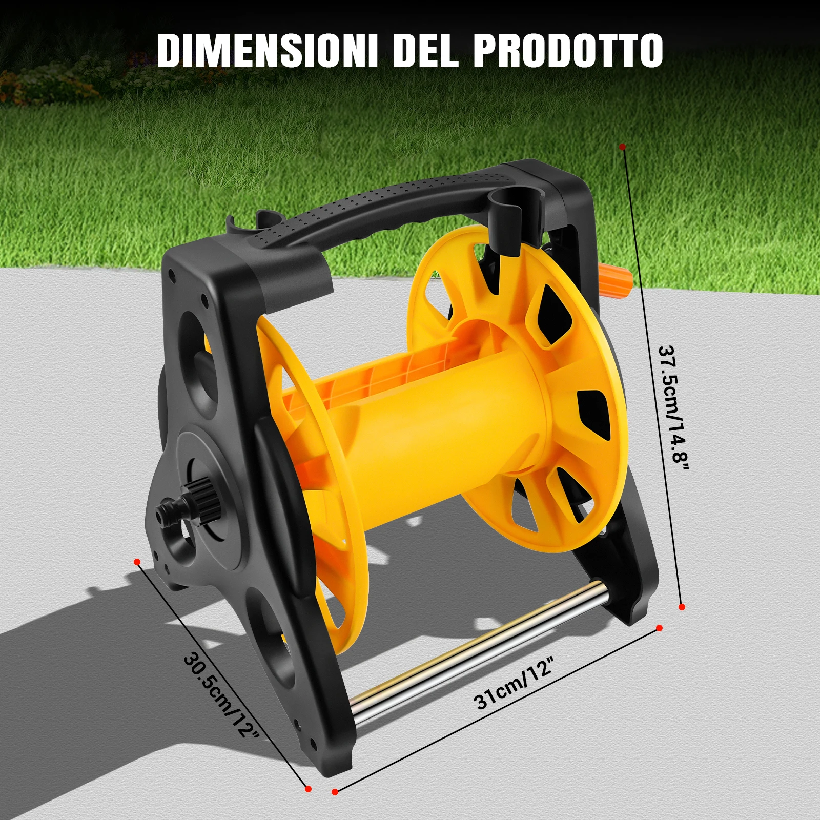Base per Avvolgitubo Minimalista - Migliora il Tuo Tubo Esistente, 360° ° Ruote e nucleo ABS
