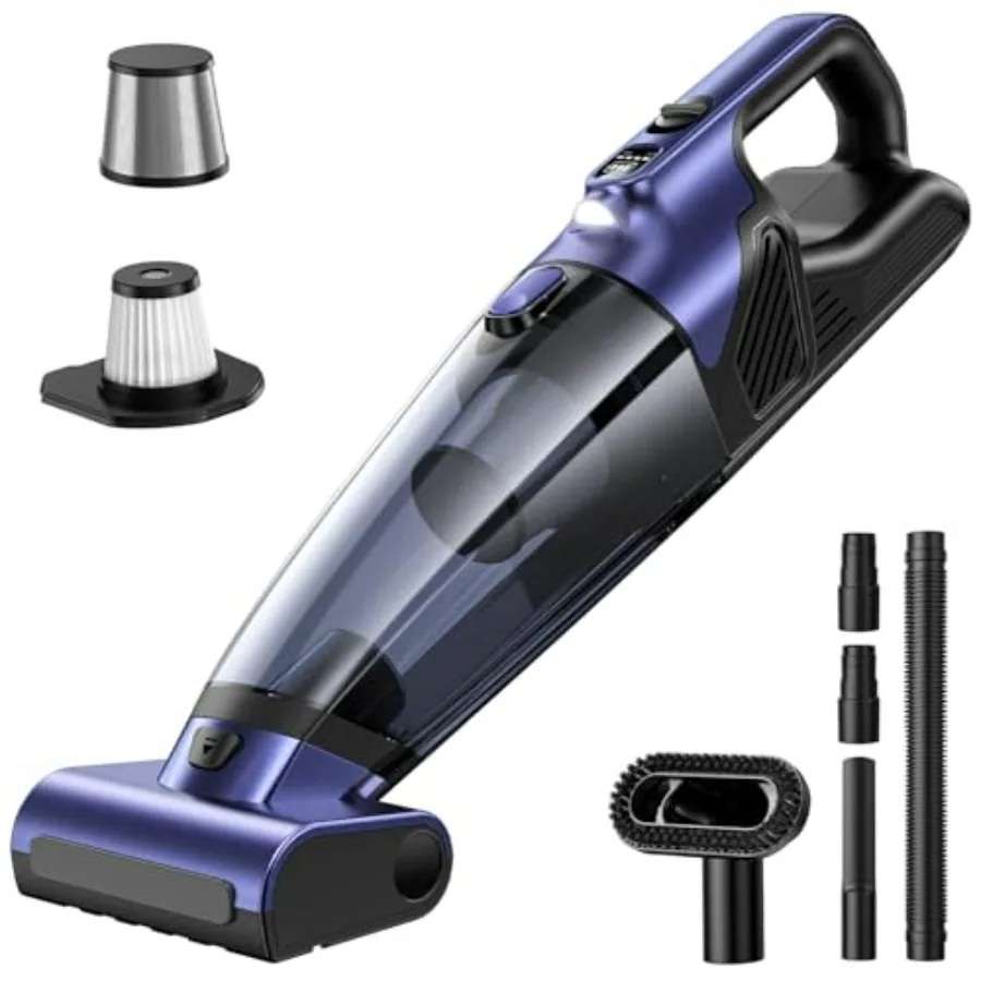

Pet Hair Handheld Vacuum Cordless, 20000PA High Power Car Vacuum with Motorized Brush and LED Light, Rechargeable Hand Held Vacu