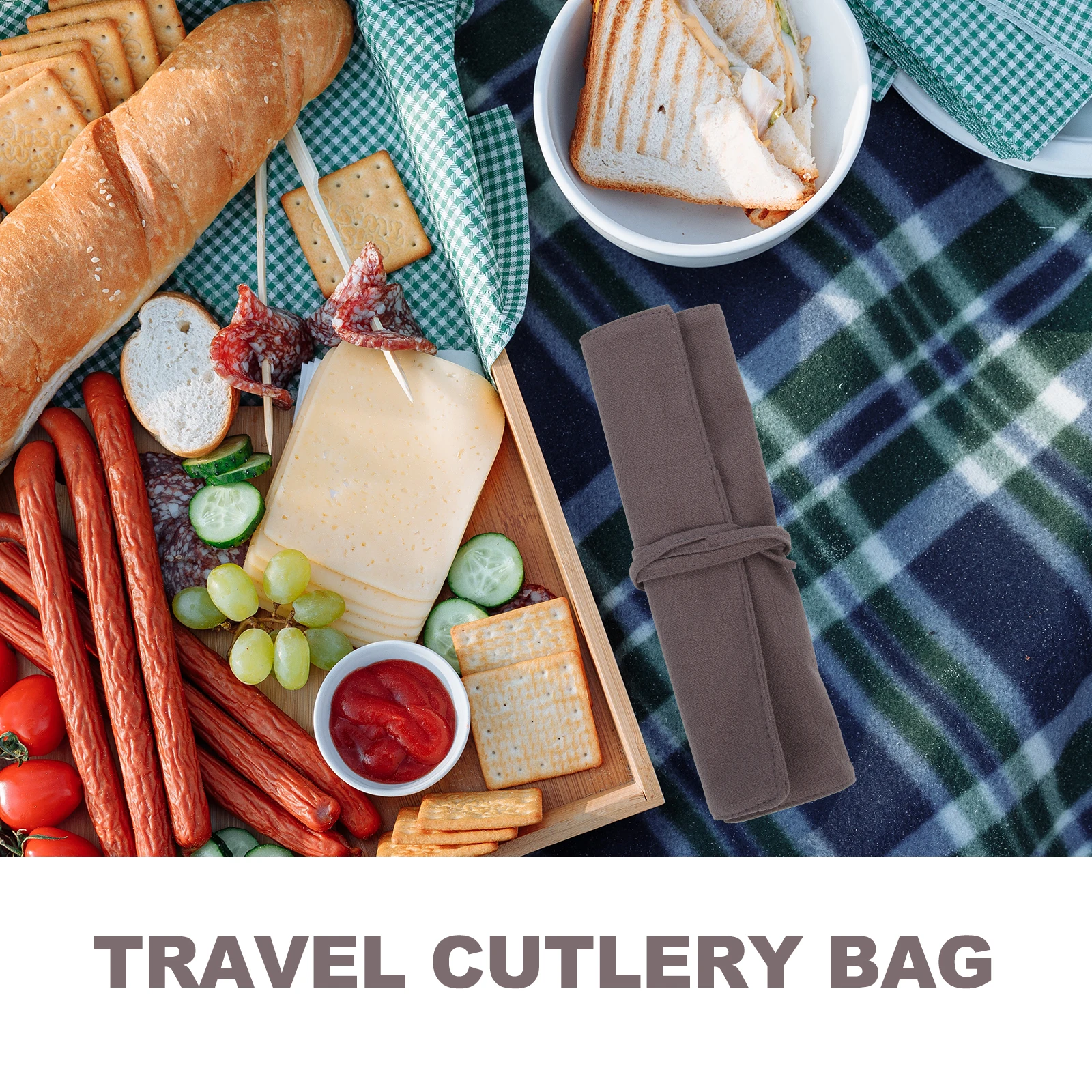 

Travel Cutlery Bag Portable Cutlery Pouch Simple Tableware Bag Outdoor Camping Organizer Exquisite Gift Friends Festive