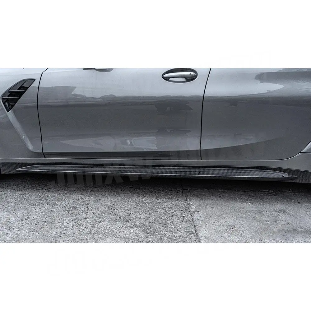 

Dry Carbon Fiber Side Skirts Bumper Apron Covers Lip for BMW 4 Series G82 G83 M4 Coupe 2021 + 2 Door Side Protective Cover FRP