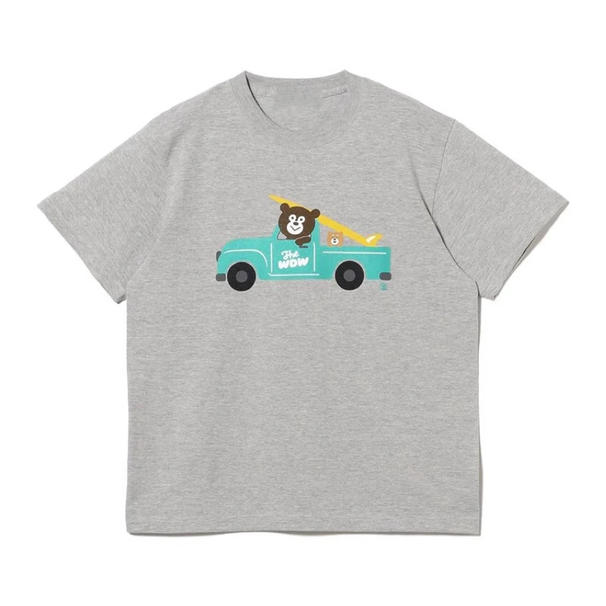 

Cute Bear Cartoon Print ort Sve T-irt ex Casual Versatile Cotton Summer Top for Men And Women Couples