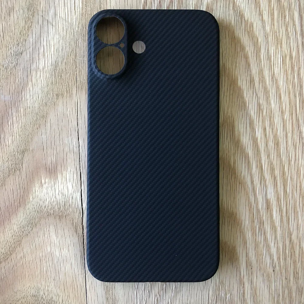 Black phone case for Apple iPhone 16 Plus ip16plus 16plus Kevlar case real Aramid Carbon Fiber case Geometric lightweight 01