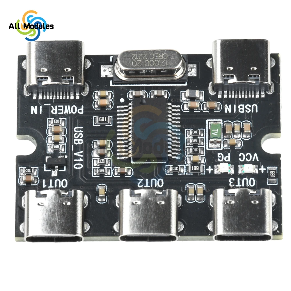 

Type C USB Expansion Board Hub 1 In 3 Out Hub Usb Hud Expansion Module With Power Interface
