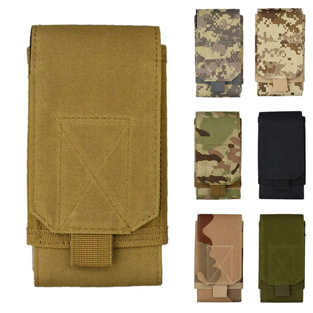 1 قطعة نظام مولي في الهواء الطلق التكتيكية التمويه البسيطة النايلون الخصر حزمة 6in حامل هاتف الرياضة الخصر حقيبة الرياضة في الهواء الطلق حقيبة الهاتف