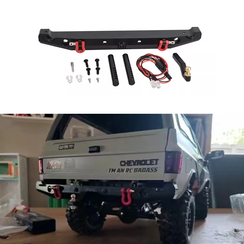 

Aluminum rear bumper with towing hook suitable for 1:10 Rc tracked Trax Trx-4 axial Scx10 90046 90047 Scx10 Ii upgrade